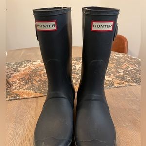 Navy hunter boots